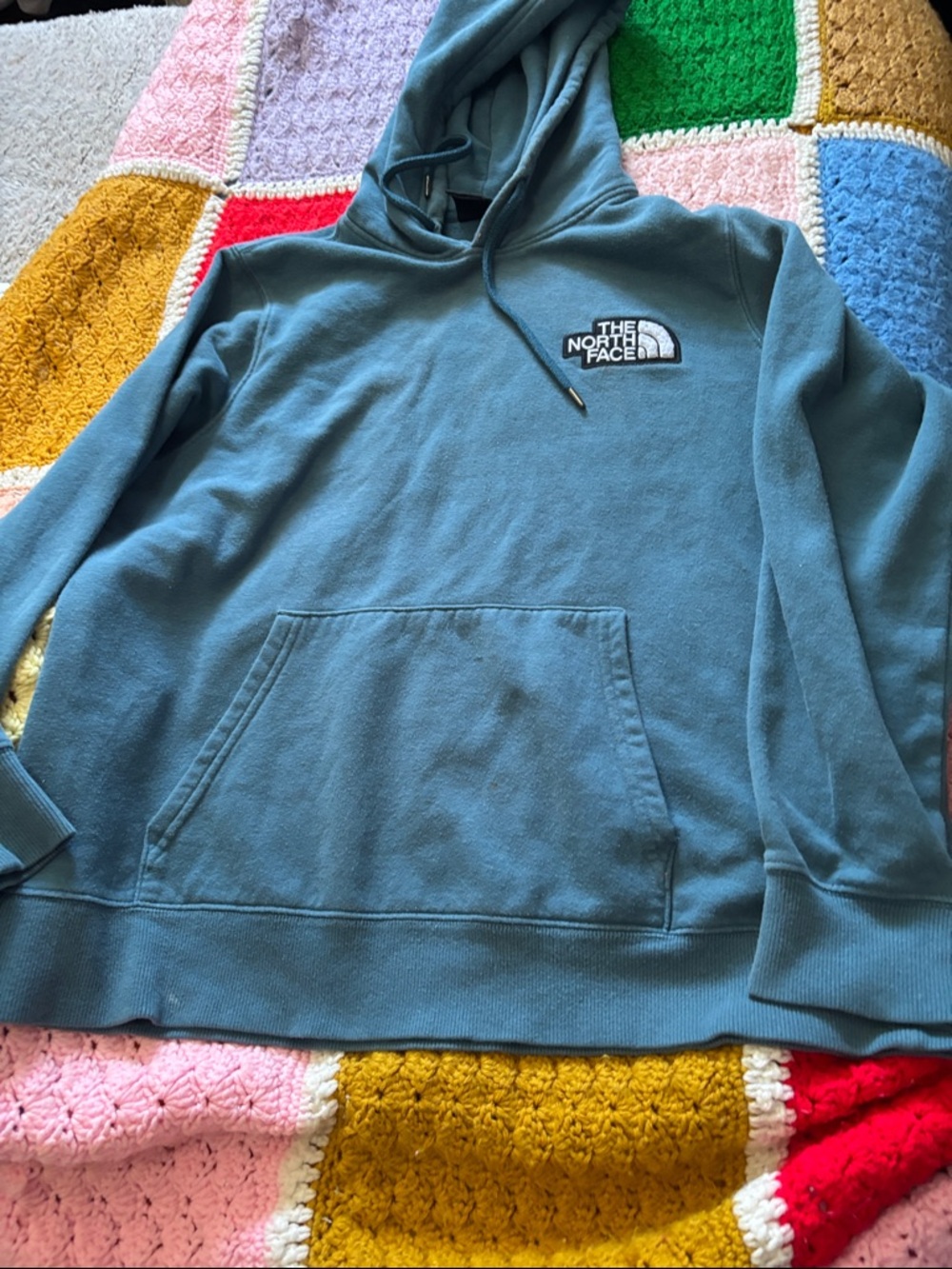 The North Face Men's Teal Blue Pullover Hoodie